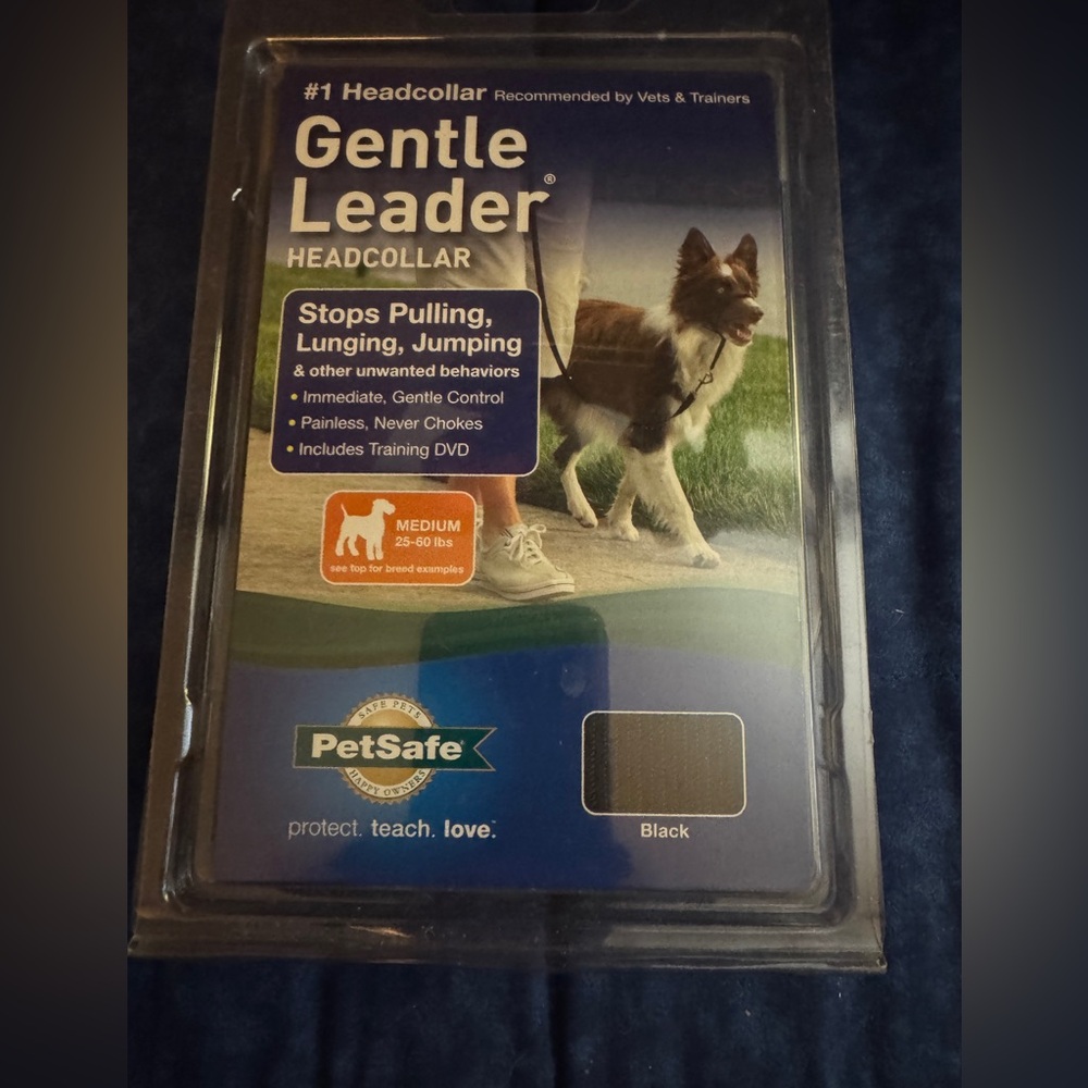 GENTLE LEADER HEADCOLLAR BLACK SIZE MEDIUM NEW